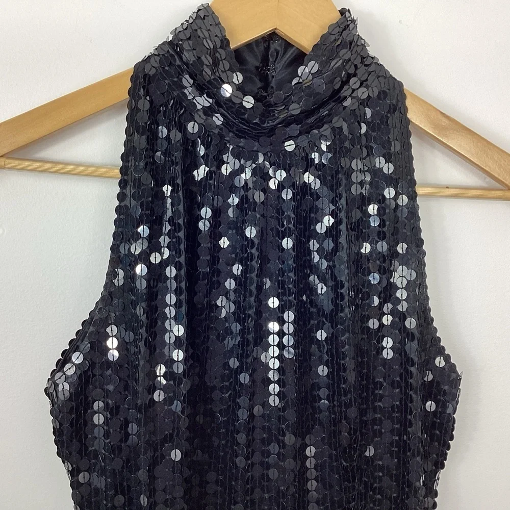Niteline By Della Roufogali High Neck Sequin Dress